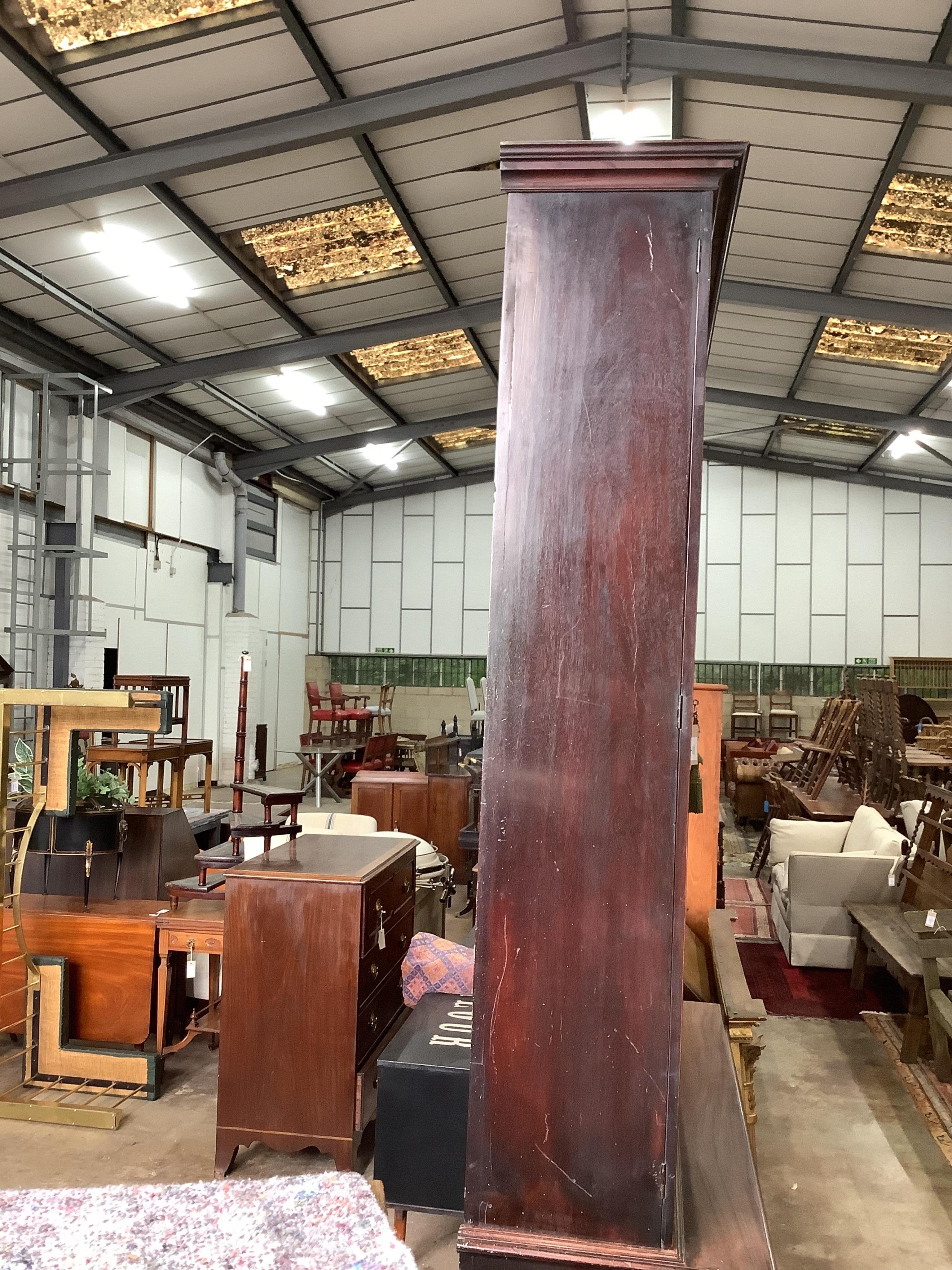 A George III mahogany library bookcase, width 160cm, depth 52cm, height 271cm. Condition - fair